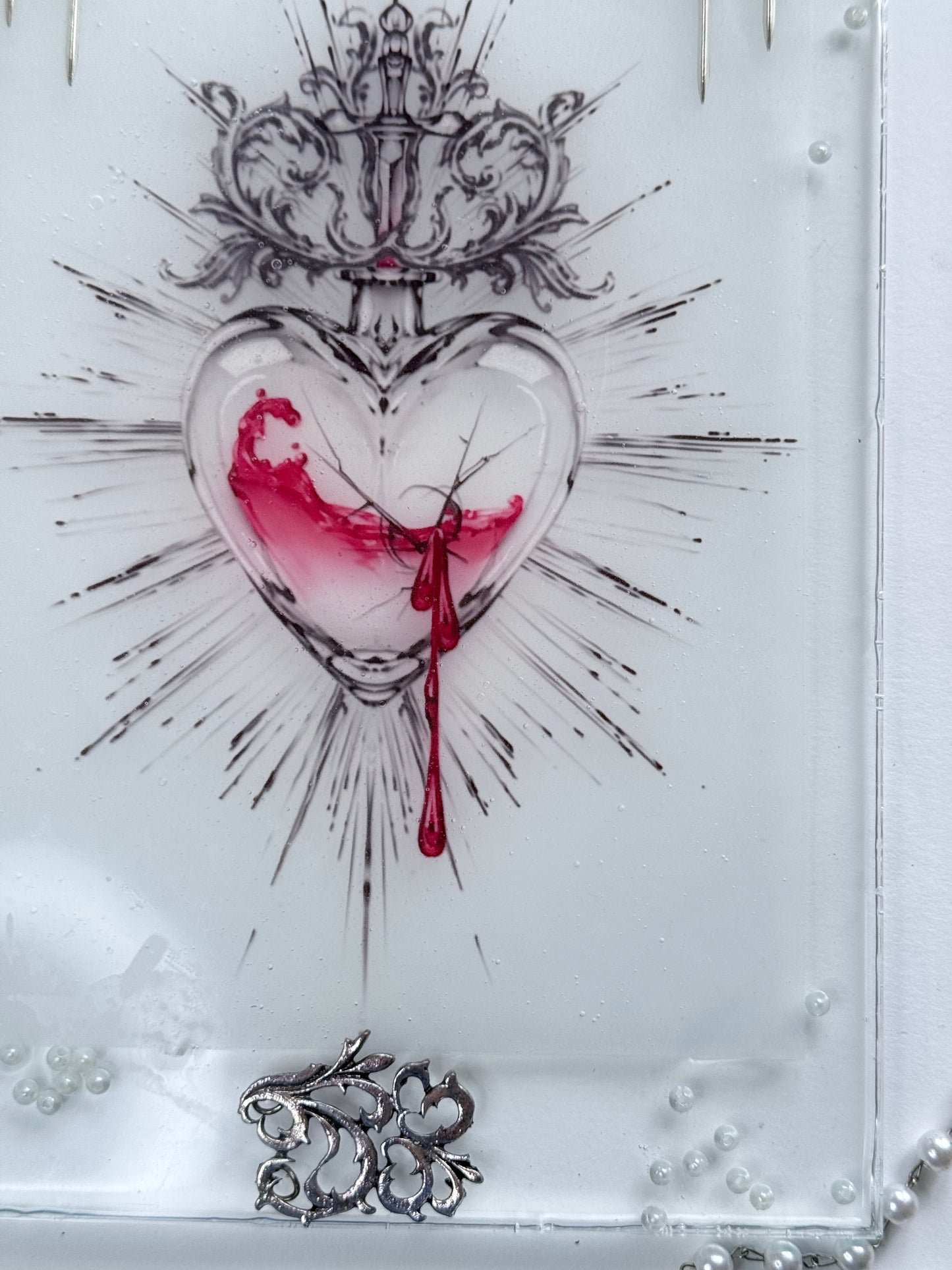 Sacred heart Resin Print - Swords and Pearls