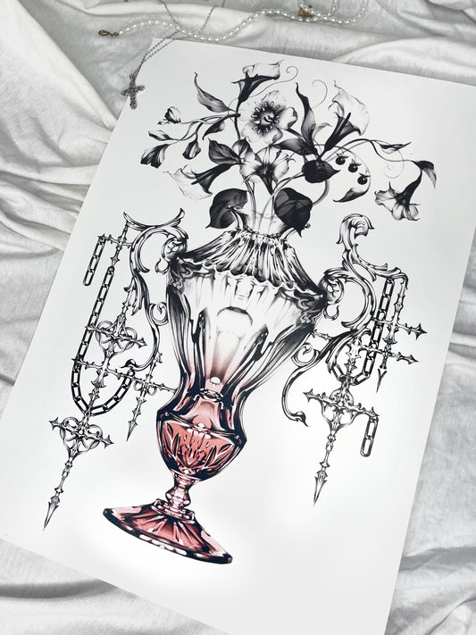 Vase en cristal - A3 Print