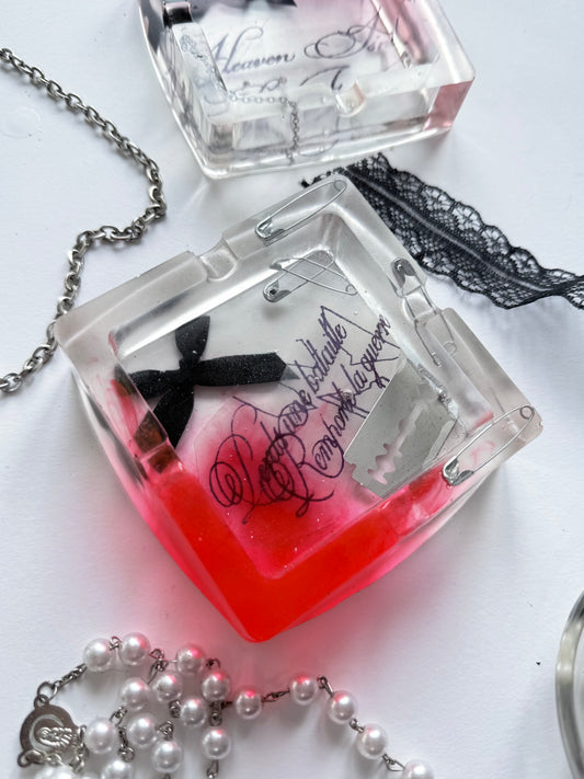 Resin Ashtray - Bright Red/Pink