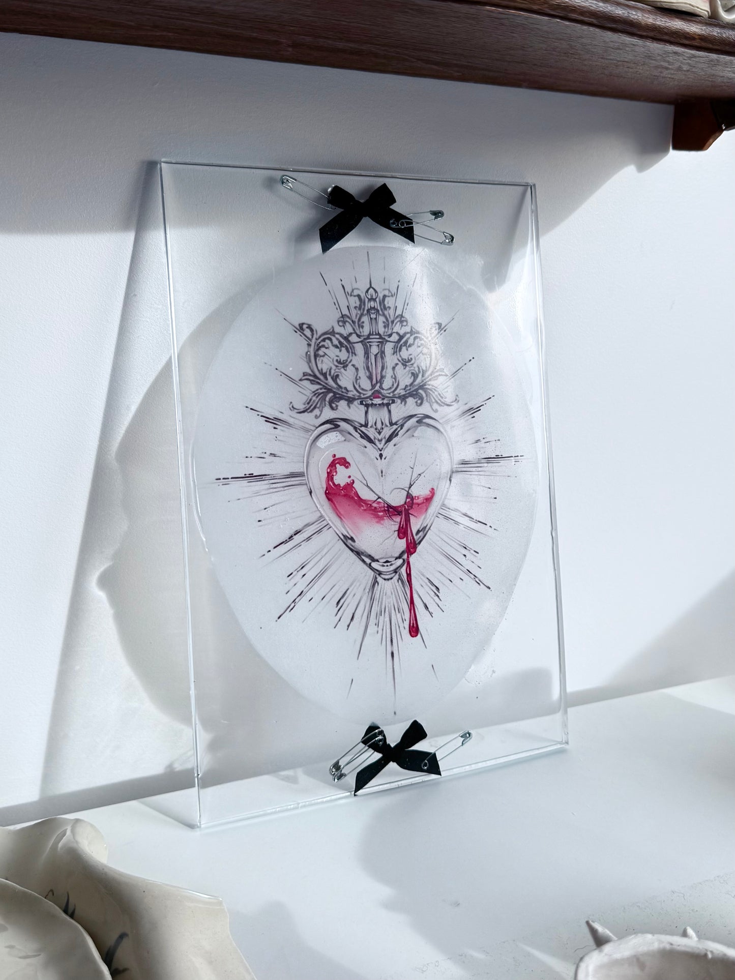 Sacred heart Resin Print - Ribbons