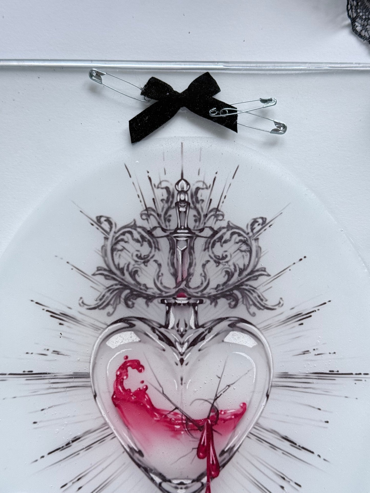 Sacred heart Resin Print - Ribbons