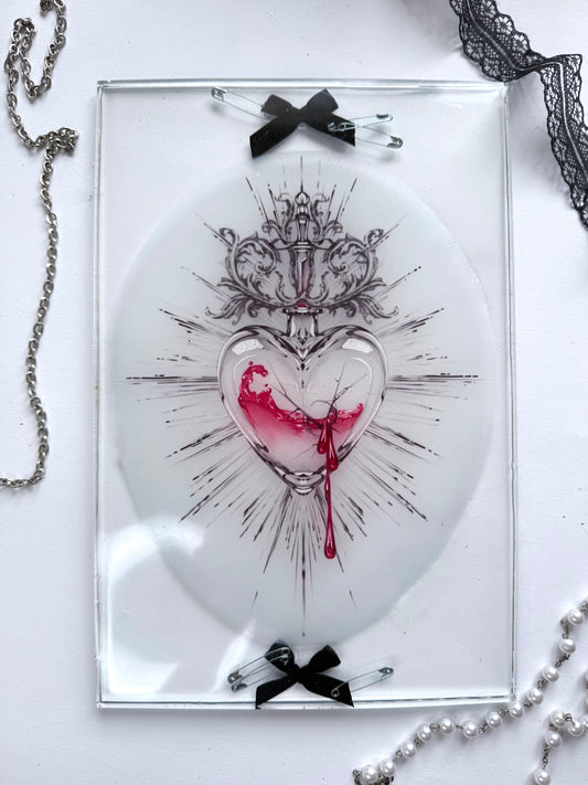 Sacred heart Resin Print - Ribbons