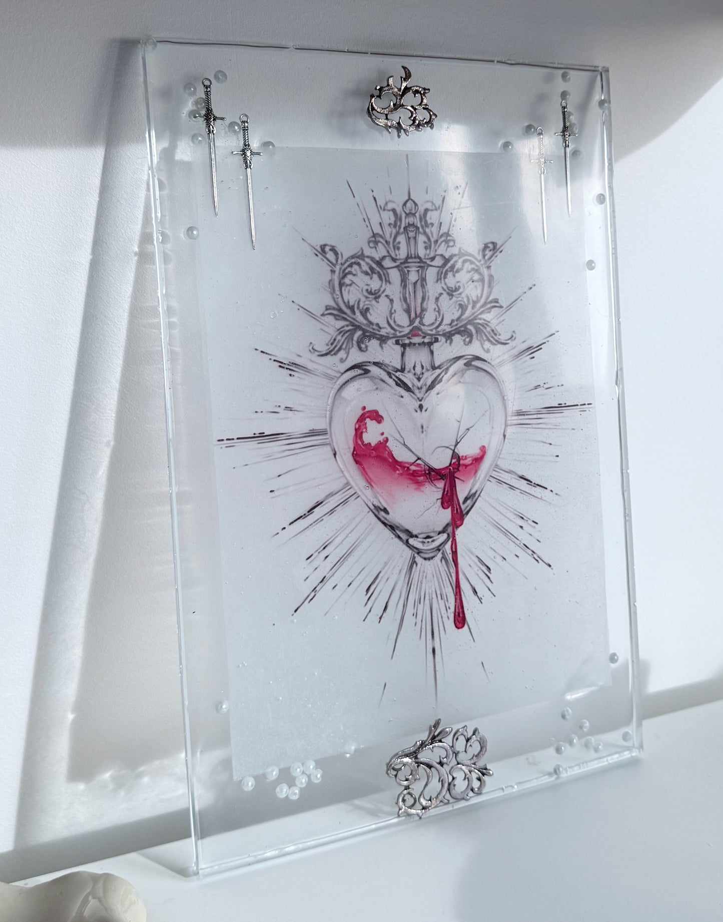 Sacred heart Resin Print - Swords and Pearls